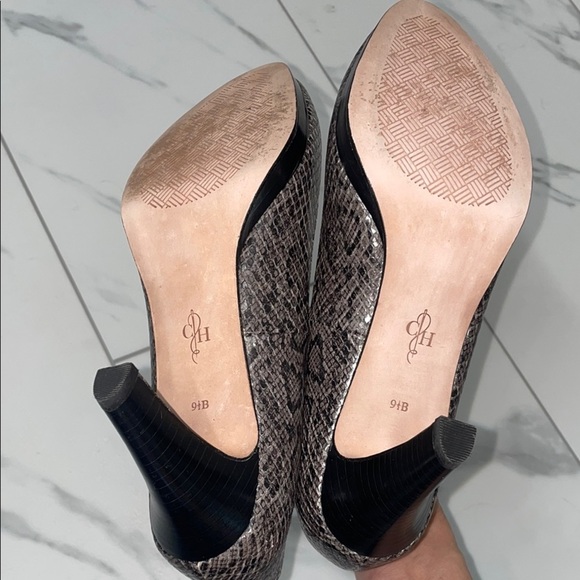Cole Haan Women's Platform Dark Grey Snake Skin Pumps - Picture 8 of 11